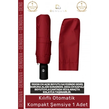 #Şemsiye Kılıflı Otomatik Su Geçirmez Dayanıklı 8 Telli Şık Ergonomik Çanta Boy Kompakt Yağmur Şemsiye