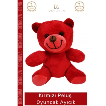 #Ayıcık Kırmızı Yumuşak Kaliteli Hediyelik Sevimli Dekoratif Bebek Peluş Oyuncak Ayıcık 25 cm