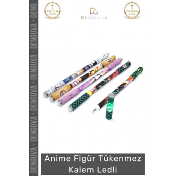 #Kalem Anime Işıklı Hediye Koleksiyonluk Ofis Okul Kırtasiye Ergonomik Figür Tükenmez Kalem Ledli