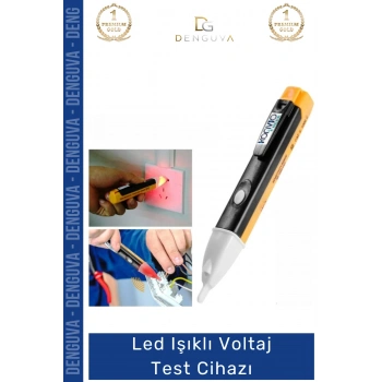 #VoltajCihazı LED Işıklı Sesli Uyarı Hassas Algılama Dijital Faz Kontrolü Temassız Voltaj Test Cihazı