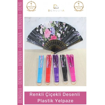 #Yelpaze Çiçekli Desenli Katlanabilir Estetik Dayanıklı Hafif Modern Dans Gösteri Şık Plastik Yelpaze