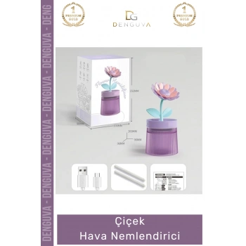 #HavaNemlendirici Estetik Tasarım USB Taşınabilir Dekoratif Masa Üstü Lambalı Çiçek Hava Nemlendirici