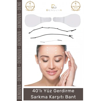 #GermeBandı Yüz Gerdirme Bandı Estetik Görünüm Sunan Sıkılaştırıcı Şeffaf Sarkma Karşıtı - 40 Adet