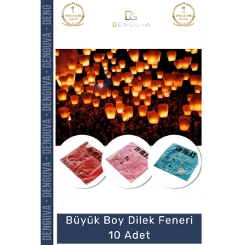 #DilekFeneri Düğün Nişan Mezuniyet Kutlama Organizasyon Romantik Renkli Kağıt Dilek Feneri - 10 Adet