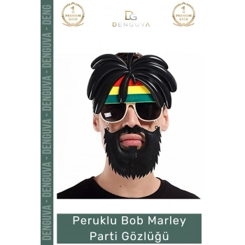 #Gözlük Rasta Peruklu Kostüm Aksesuarı Eğlence Temalı Reggae Stil Tasarım Bob Marley Parti Gözlüğü