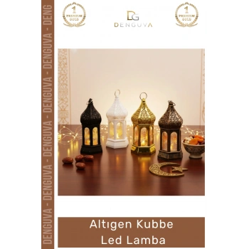 #LedKubbe Ramazan Temalı Büyük Dekoratif Aydınlatma Pilli Feneri Modern Tasarım Altıgen Kubbe LED