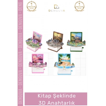 #Anahtarlık Minyatür Hediye Aksesuar Kitap Sever Tasarım Çanta Süsü Kitap Şeklinde 3D Anahtarlık