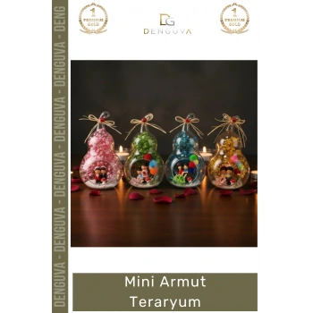 #Hediye Dekoratif Cam Hediyelik Masaüstü Ofis Aksesuarı El Yapımı Şık Modern Mini Armut Teraryum