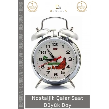#Saat Nostaljik Kurmalı Horozlu Metal Gövde Vintage Dekoratif Klasik Antika Çalar Saat