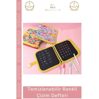 #Defter Çocuk Eğitici Silinebilir Tekrar Kullanılabilir Seti Temizlenebilir Renkli Çizim Defter