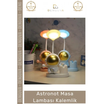 #Kalemlik Dekoratif Çocuk Genç Odası Şık Fonksiyonel Modern Hediyelik Astronot Masa Lambası Kalemlik