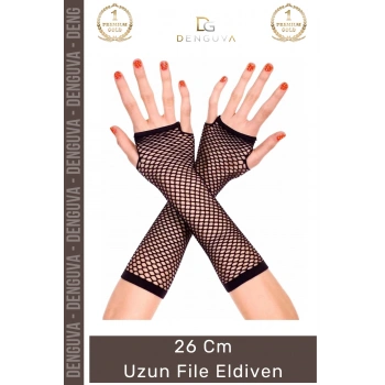 #Eldiven Siyah Şık 26 cm Esnek Sahne Kostüm Parti Aksesuarı Modern Estetik Zarif Renk Uzun File Eldiven