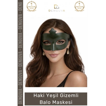 #Maske Haki Yeşil Gizemli Masquerade Parti Aksesuarı Lastikli Yetişkin Zarif Kostüm Balo Maskesi