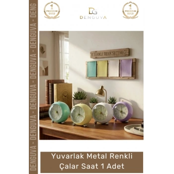 #Saat Modern Tasarım Estetik Minimalist Masa Saati Kaliteli Yuvarlak Metal Renkli Çalar Saat