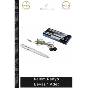 #KalemRadyo Taşınabilir FM Mini Ergonomik Şık Tasarım Portatif Estetik Modern Ses Kalem Radyo Beyaz