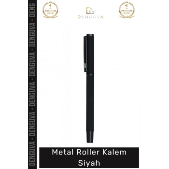 #Kalem Mat Siyah Lazer Baskı Uyumlu Ergonomik Prestijli Kurumsal Hediye Lüks Ofis Metal Roller