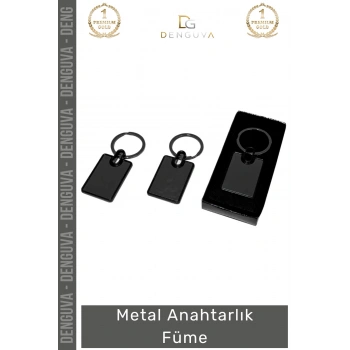 #Anahtarlık Füme Modern Kurumsal Promosyon Lazer Baskı Kaliteli Hediyelik Paslanmaz Metal Anahtarlık