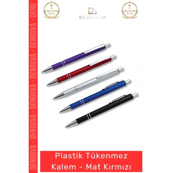 #Kalem Promosyon Logo Baskılı Kurumsal Ergonomik Kaliteli Plastik Tükenmez Kalem Mat Kırmızı