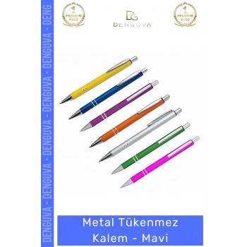 #Kalem Profesyonel Prestijli Dayanıklı Estetik Kurumsal Lazer Baskı Metal Tükenmez Kalem Mavi