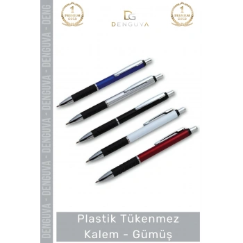 #Kalem Promosyon Kurumsal Logo Baskılı Prestijli Şık Ergonomik Plastik Tükenmez Kalem Gümüş