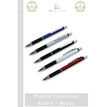 #Kalem Promosyon Logo Baskılı Kurumsal Ergonomik Dayanıklı Şık Plastik Tükenmez Kalem Beyaz