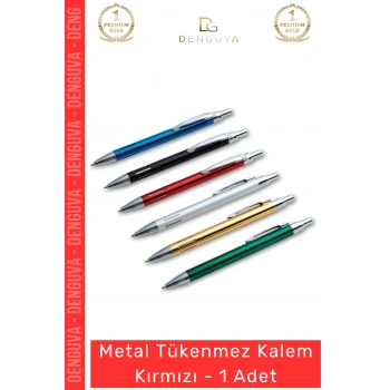 #Kalem Kurumsal Hediye Prestijli Ofis Şık Ergonomik Gövde Metal Tükenmez Kalem Kırmızı 1 Adet