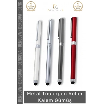 #Kalem Metal Gövde Lüks Şık Prestijli Tasarım Promosyon Logolu Touchpen Roller Kalem Gümüş