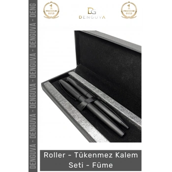#KalemSeti Prestijli Metal Ergonomik Tasarım Kurumsal Hediye Lüks Roller Tükenmez Kalem Seti Füme
