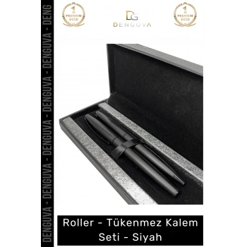 #KalemSeti Lüks Metal Gövdeli Profesyonel Ofis Hediyelik Tasarım Roller Tükenmez Kalem Seti Siyah