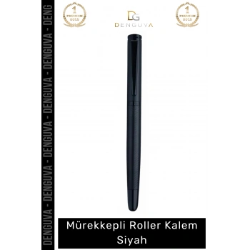#Kalem Şık Tasarım Lüks Ofis Kırtasiye Kurumsal Hediye Kaliteli Saf Mürekkepli Roller Kalem Siyah - 1 Adet