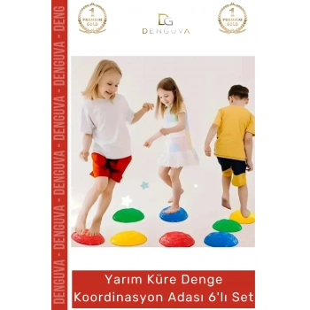 #DengeAdası Çocuk Yarım Küre Kaba Motor Beceri Geliştiren Eğitici Denge Koordinasyon Adası 6lı Set