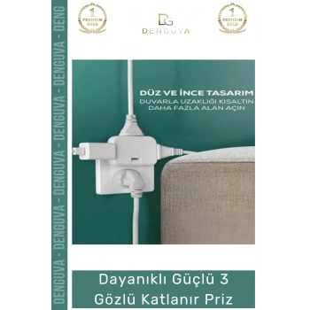 #Priz Modern Estetik Elektrik Ünitesi Ergonomik Katlanır Gövde Güçlü 3 Gözlü Katlanır Priz