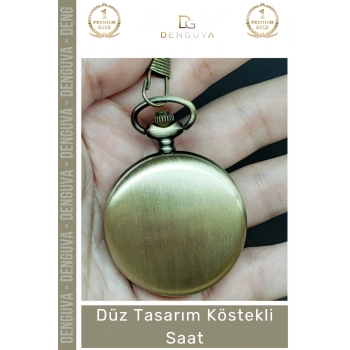 #Eskitme Metal Retro Vintage Kişiye Özel Baskılı Klasik Stil Düz Tasarım Köstekli Saat