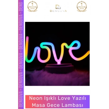 #GeceLambası Tasarım Neon LED Dekoratif Hediyelik Modern Şık Estetik Love Yazılı Masa Gece Lambası