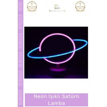 #GeceLambası Dekoratif Modern Gece Lambası Hediye USB Pilli Şık Estetik Neon Işıklı Satürn Lamba