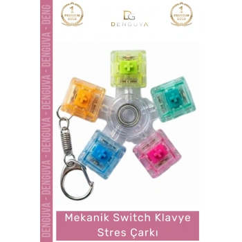 #StresÇarkı Mekanik Klavye Switch Şeffaf Akrilik Rulman Stres Çarkı Renkli Tuşlu Fidget Oyuncak