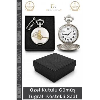 #KöstekliSaat Osmanlı Gümüş Kaplama Nostaljik Koleksiyonluk Hediyelik Gümüş Tuğralı Köstekli Saat