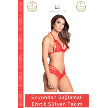 #FanteziSütyen Yeni Sezon Fantezi Seksi Dantelli Şık Boyundan Ayarlı Bağlamalı Fantezi Sütyen Takım