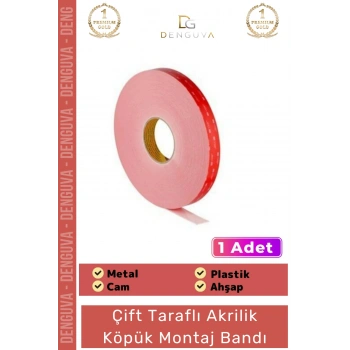 #MontajBandı Çift Taraflı Güçlü PE Köpük Akrilik Yapışkanlı Sabitleme Montaj Bandı 19mm X 2mt - 1 Adet