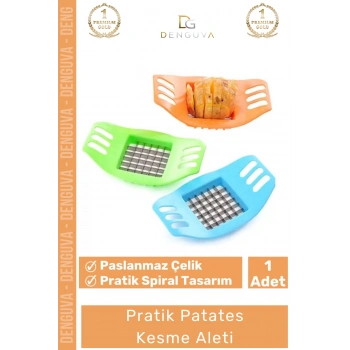 #KesmeAleti Pratik Patates Kesici İ Taraflı Kulplu Kızartmalık Hızlı Homojen Doğrama Düzenli Kesme Aleti