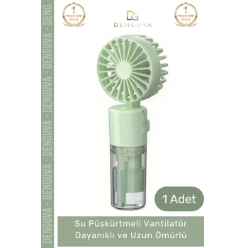 #ElFanı Taşınabilir 3 Kademeli 1200 mAh Usb Şarjlı Su Hazneli Püskürtmeli Mini Klima Vantilatör