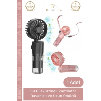 #ElFanı Taşınabilir 3 Kademeli 1200 mAh Usb Şarjlı Su Hazneli Püskürtmeli Mini Klima Vantilatör