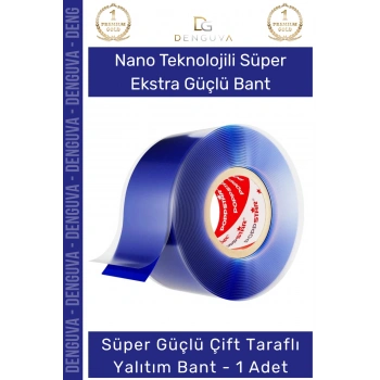#Bant Nano VHB Şeffaf Güçlü Traceless Yıkanabilir Çift Taraflı Silikon Bant 18mm x 1,5m - 1 Adet