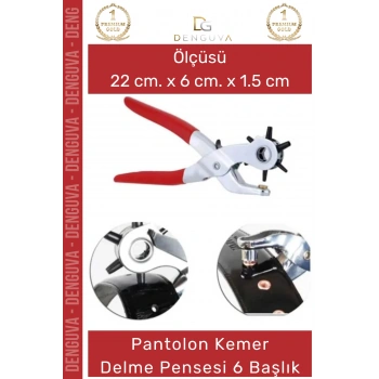 #DelmePensesi 6 Başlıklı Ayarlanabilir Metal Profesyonel Deri Saat Kordonu Delik Açma Kemer Delme Pensesi