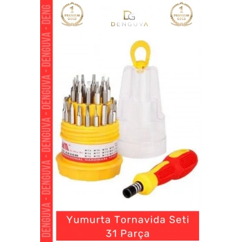 #TornavidaSeti Yumurta Hassas Tamir Elektronik Telefon Laptop Çok Amaçlı Metal Başlıklı Tornavida Seti 31 Parça