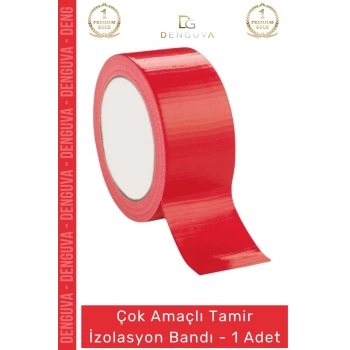 #İzolasyonBandı Kırmızı Tamir Yalıtım Montaj Güçlü Dayanıklı Onarım İzolasyon Bandı 48mm x 10m - 1 Adet