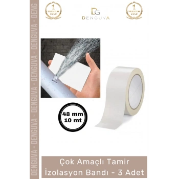 #İzolasyonBandı Su Geçirmez Dayanıklı Tamir Onarım Sızdırmaz İzolasyon Bandı 48mm x 10m - 3 Adet