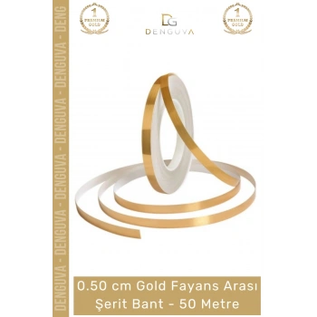 #ŞeritBant Kendinden Yapışkanlı Dekoratif 0,5cm 50 Metre Şık Parlak Su Geçirmez Gold Fayans Arası Şerit Bant - 1 Adet