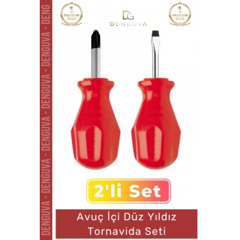 #Tornavida Profesyonel Ev Tipi Dayanıklı Çelik Uçlu Ergonomik Saplı Pratik Onarım Düz Yıldız 2li Tornavida Seti
