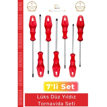 #Tornavida Profesyonel El Aletleri Onarım Montaj Çelik Uçlu Sağlam Düz Yıldız 7li Tornavida Seti